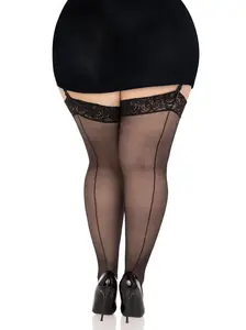 Women's Plus Size Thigh-High Lace Stockings - Cute Lingerie for Ladies, Soft Leg Coverings Women's Plus Size Thigh-High Lace Stockings - Cute Lingerie for Ladies, Soft Leg Coverings