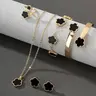 Flower Design Floral Motif Jewelry Set, Accessory Set, Fashionable Jewelry Set, Fashion Necklace & Bracelet & Bangle & Ring & Stud Earrings for Party, Daily Decor, Trendy All-match & Exquisite Jewelry for Birthday Gift