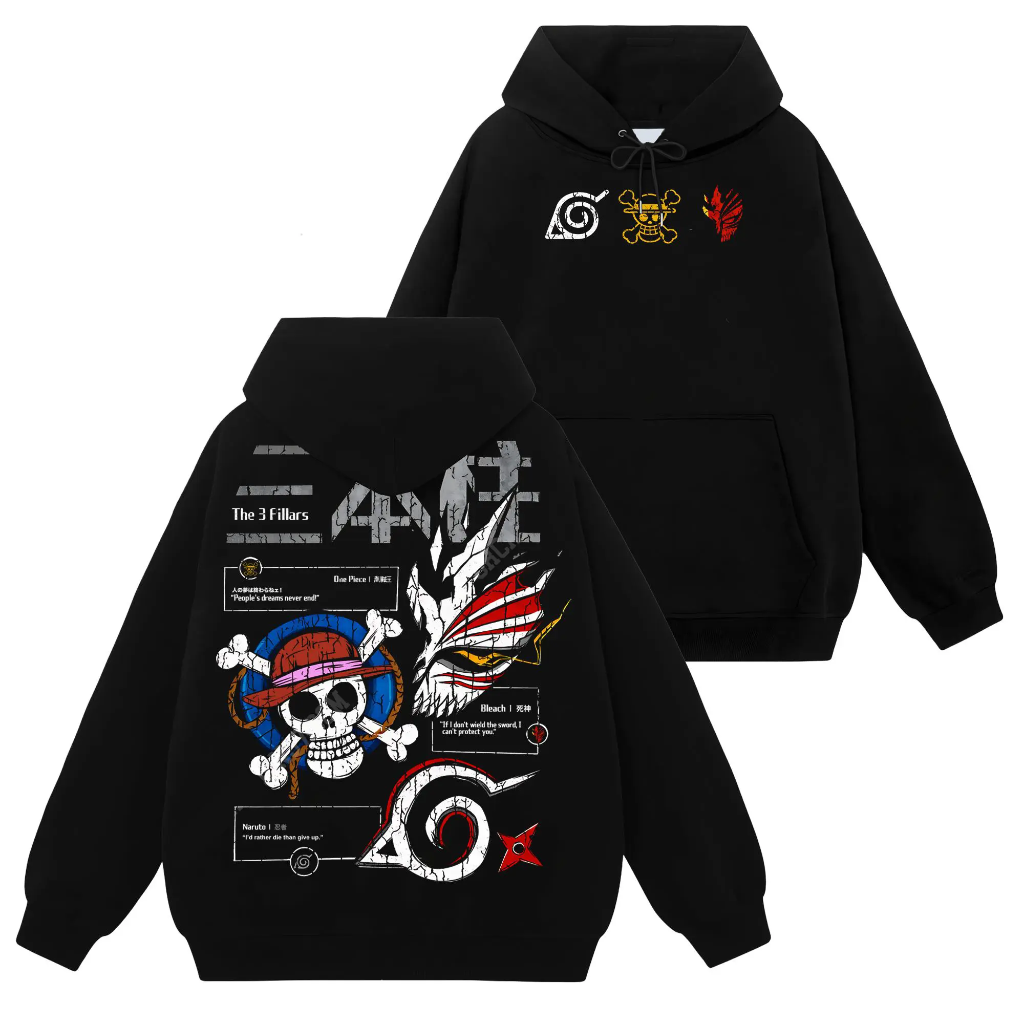 [Konoha Shop] Limited Naruto Bleach OnePiece - Naruto Shippuden #39 Hoodie T-Shirt Sweatshirt, Retro Vintage Unisex Graphic 90s Cotton, Gift For Wibu Ninja Shinobi , Anime Manga Y2K Streetwear