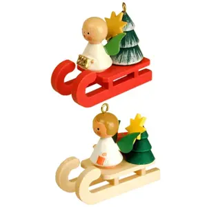 212 MAIN Christian Ulbricht Christmas Decoration - Hanging Angel Sleigh Ornament, Hanging Figure, Assorted Colors