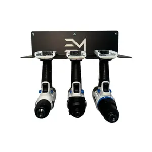 3-Slot Drill Organizer compatible with Hart Steel Rack Satin Black Finish Durable Holder for Cordless Drills & Power Tools with Mounting Hardware
