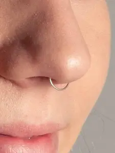 U-shaped Fake Nose Ring, Punk Style Stainless Steel Nose Ring for Women & Men, Body Jewelry for Party, Daily Clothing Decor for Boy & Girl