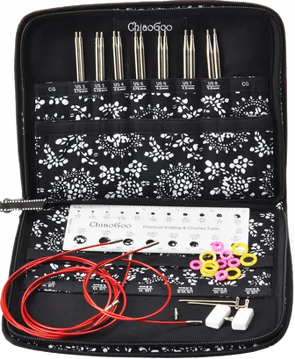 ChiaoGoo Twist Stainless Steel 5 inch Lace Interchangeable Knitting Needle Set