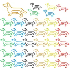 Dachshund Shaped Paper Clip, 20pcs/set Cute Small Paper Clip, Metallic Card Note File Bookmarks Planner Clip, for Dog and Pet Lovers
