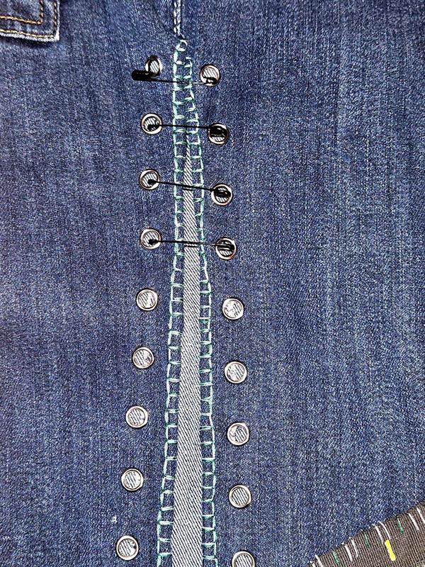 Upcycled Alice Cooper Safety Pin Jeans - Womenswear Extra Wide Leg Denim - Sustainable Music Fashion with Iconic Graphic Design All Seasons