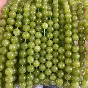 6 mm green jade crystal strand