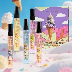 Queena Kitty 5-Pack 10ML Fabric & Air Freshener Spray, 5 Sweet Dessert Scents, Long-Lasting Fragrance, Odor Eliminator, Portable Mini Aroma Spray