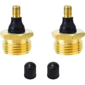 2 Pcs Brass Blow Out Plug for RV Antifreeze, Air Hose Compatible with Schrader Valve to Blow Out RV Water Lines, Winterization Valve for Campers, Motorhomes and Travel Trailers