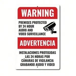 Bilingual English Spanish No Trespassing Keep Out Warning Sign Durable Aluminum Outdoor Security Sign for Yard Wall and Home Decor