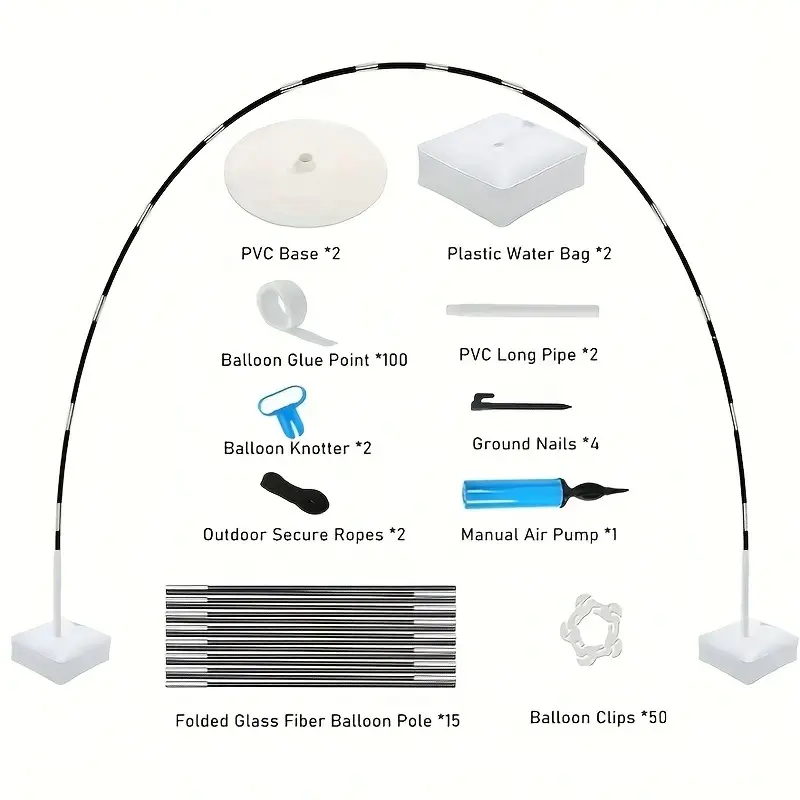 15 section black fiber pole floor arch p