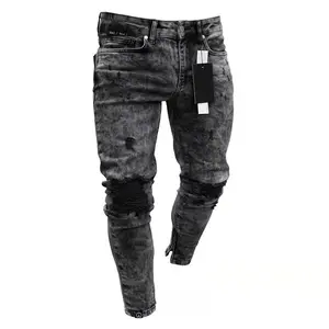 Men's ripped stretch denim skinny jeans, new style for men Menswear Trouser Pants Shoe Casual Natural Smooth Sports