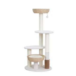 Eco-Friendly Boho Chic 5-Level Cat Tree with Recycled Materials detachable toy Multi-Level Indoor