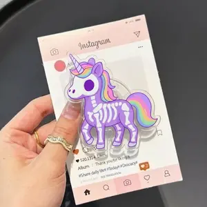 Cute Skull Galaxy Unicorn with MagSafe Phone Grip, Horror Aesthetic Magnetic Phone Holder, Kawaii Scary Fan Gift , Kindle Accessories sticky Baby mount Library Card Flower-Shaped Multi-Functional Stand Universal Car Spooky Bat