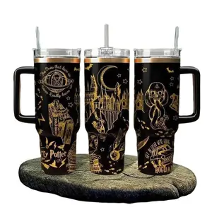 Essential Quality H Potter 20oz - 40oz Tumbler Stainless Steel, Double Wall Insulated, With Handle – Magic Wizard Series Design, Perfect Gift for Fans Gift for Christmas, Xmas