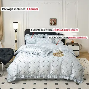 Polka Dot Pattern Bedding Set, 3 Counts/set Including 1 Count Decorative Duvet Cover & 2 Counts Pillowcase without Filler, Soft Comfortable Bedding Set for Home Bedroom, Duvet Cover Sets