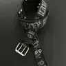 "Destroyed Denim" Punk Style Alphabet Printed Canvas Belt, Unisex Niche Accessory, Durable Belts, Adjustable Waist Belt, Punk Fashion Belt for Daily Wear