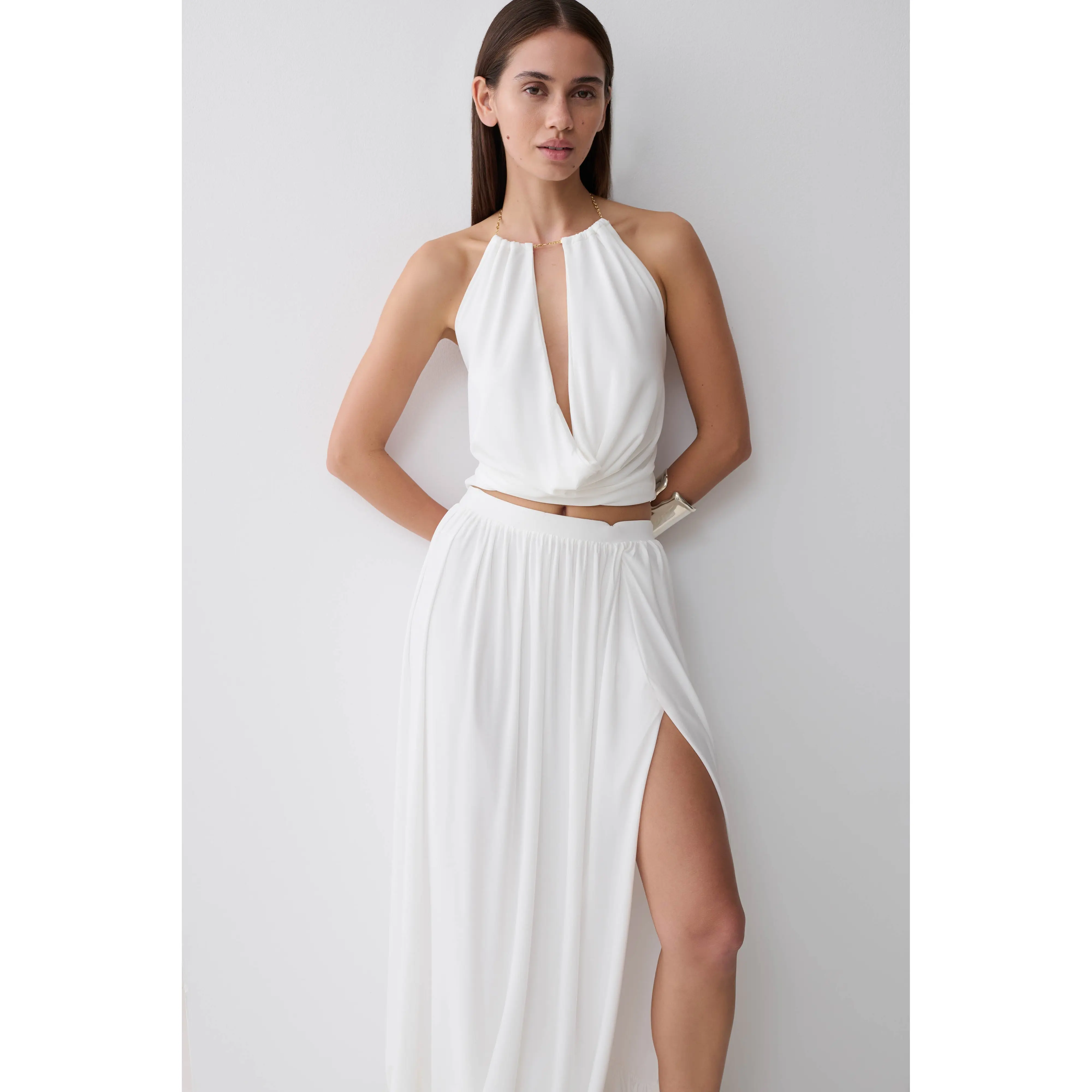 Banks Halter Neck Top With Hardware - White