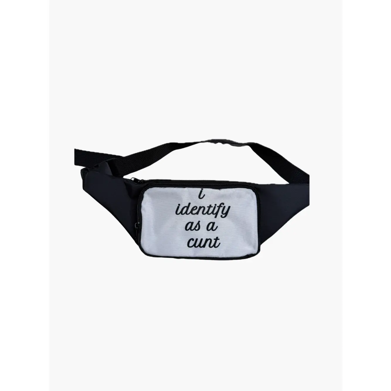 Adjustable Belt Fanny Pack with Zippered Compartments - Cunt