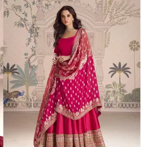 Pakistani Embroidered Long Dress with Dupatta for Women - Perfect for Parties and Festivals