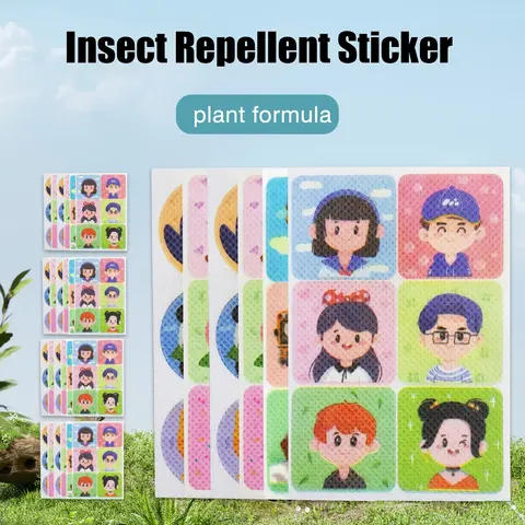 Animal Print Citronella & Lemongrass Oil Anti-Mosquito Adhesive Stickers - Cartoon Insect Repellent Patches for Bags, Clothes - Indoor/Outdoor Long-Lasting Effect
