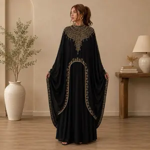 Royal Crystal Embellished Luxury Cape Abaya