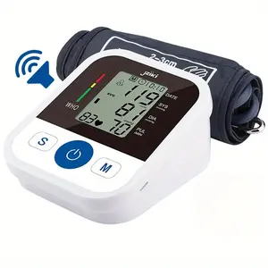 Blood Pressure Monitor, Automatic Upper Arm Blood Pressure Machine Kit, Smart Voice Broadcast Blood Pressure Cuff, 2 Users, 99 x 2 Sets Memory, Suitable for Family Parents to Use During Pregnancy