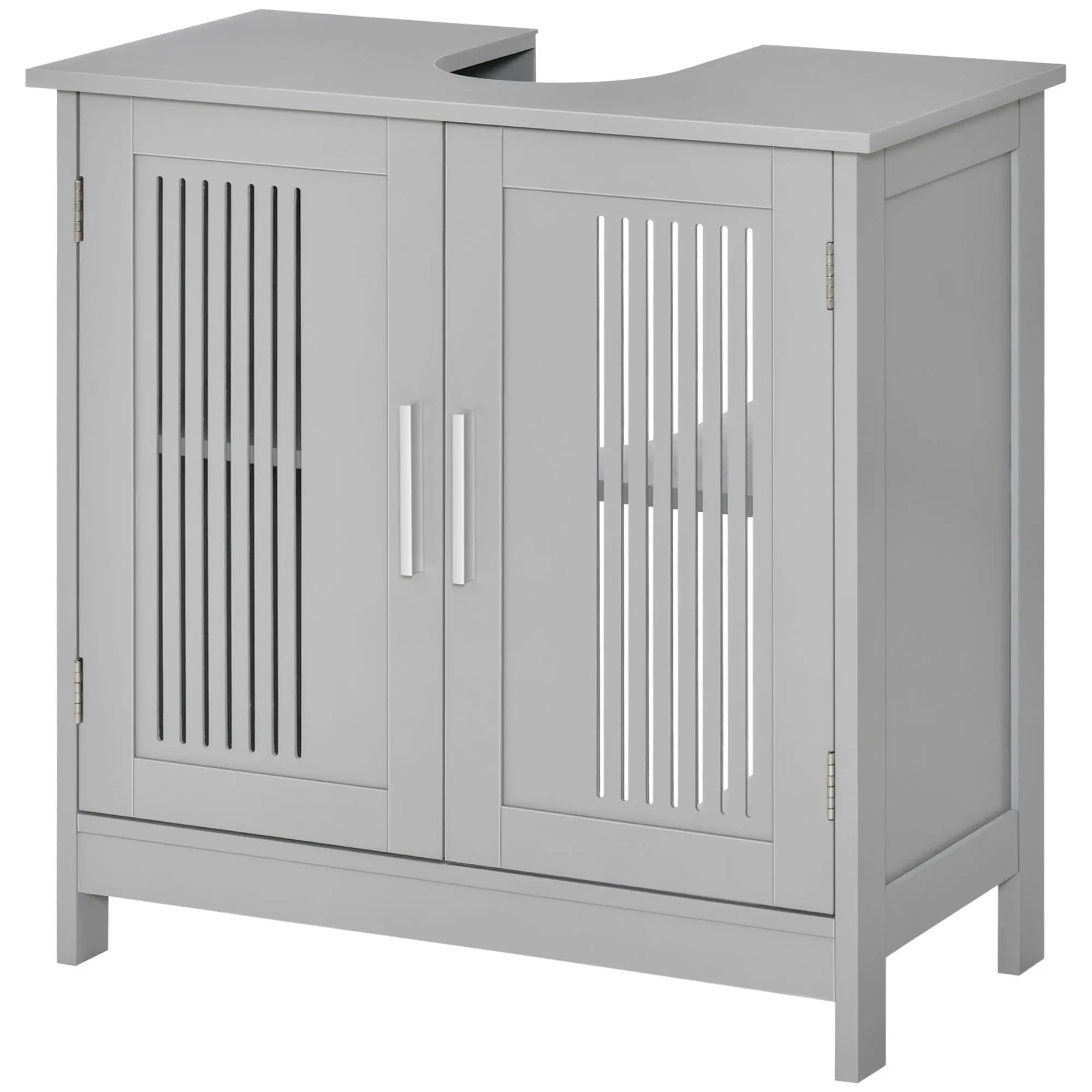 kleankin Under Sink Pedestal Storage Bathroom Cabinet, Grey