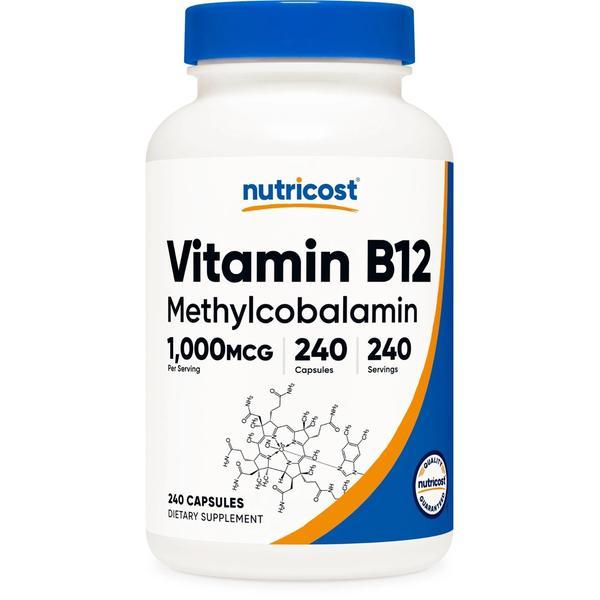Nutricost Vitamin B12 (Methylcobalamin) 1000mcg, 240 Capsules - Non-GMO