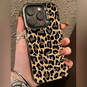 Applies to For Iphone case with laser leopard print Case for iPhone 16 15 14 Pro Max 13 12 11 XR XS Plus Shockproof Non Slip Military-Grade Protection slim Cover