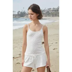 John Galt Women's White & Pink Teddy Bear Skylar Tank Top