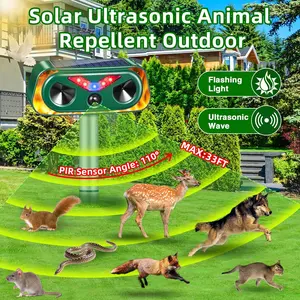 Sonic Fortress Pro 2026 New Solar Ultrasonic Animal Repeller - Waterproof Motion Sensor Deterrent for Deer, Raccoons, Cats, Squirrels & Rabbits - Outdoor Yard Garden Pest Repellent