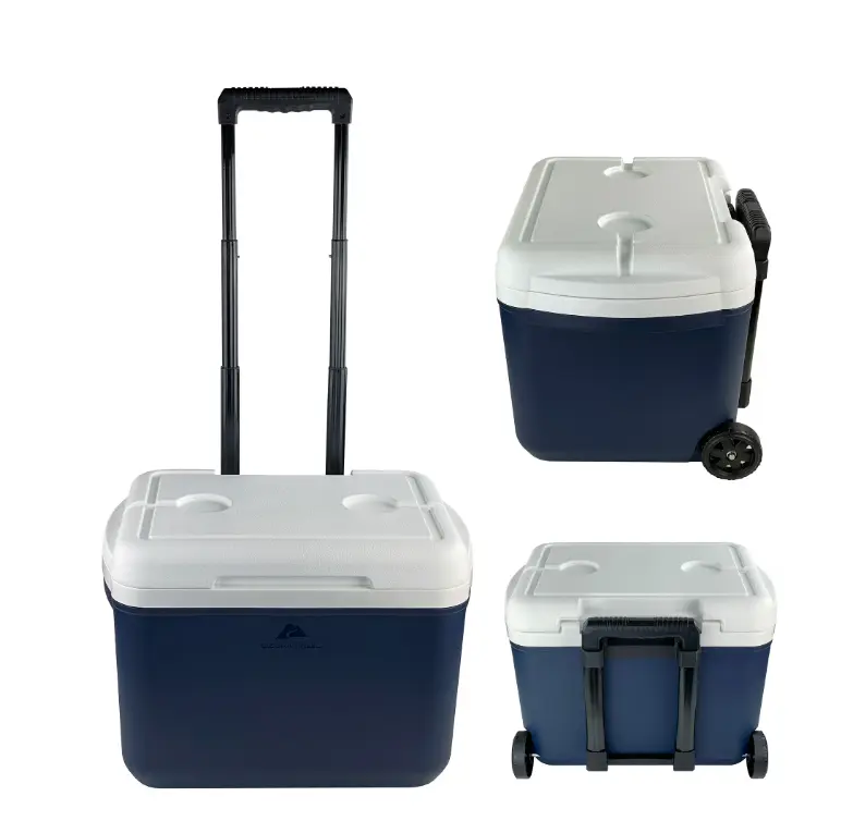 Ozark Trail 30 qt 42-Can Hard-Sided Wheeled Cooler, Blue