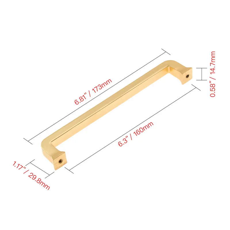 Utopia Alley HW406BB-10 Bergen Pull Handle - Decorative Cabinet Drop Pull Handles for Cabinets and Drawers - Vintage Cabinet Hardware with Hand Finished Brushed Brass - Metal Drawer Pull Handle, 6.3" Center to Center, 10 Pack