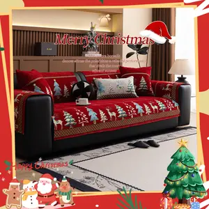 Christmas Tree Deer Sofa Cushion, Cushion Slipcovers, Festive Home Decor, Pet Friendly, Easy to Clean, Detachable Washable, Kids Friendly, Multi-Scene Use
