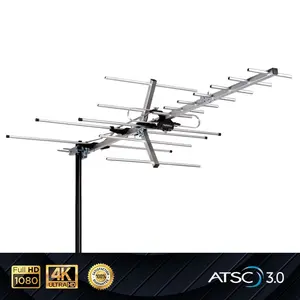 Five Star Yagi Satellite HD TV Antenna Long Range, Attic or Roof Mount TV Antenna, Long Range Digital OTA Antenna for 4K 1080P Supports 4 TVs Installation Kit & Mounting Pole