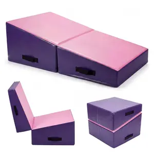 Garvee Incline Gymnastics Cheese Mat with High-Density Foam and Waterproof Cover - Skill Shape Tumbling Backbend Trainer Exercise Mat for Gymnastics, Cheerleading, and Martial Arts