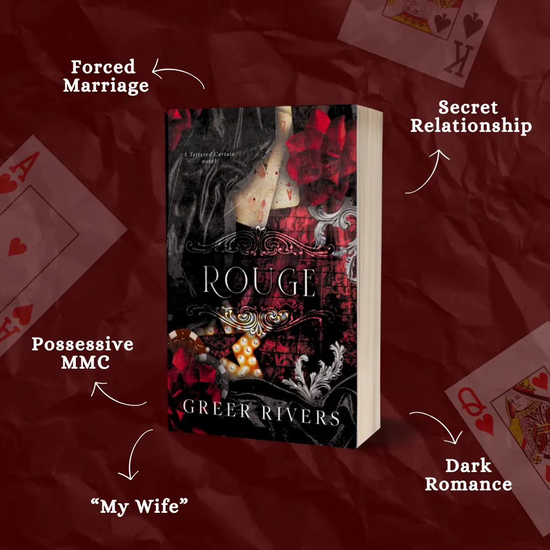 Greer Rivers Rouge Spicy Dark Romance Novel Soft Cover Signed Paperback Edition Forced Marriage Secret Relationship Tattered Curtain Series