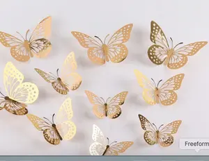 3D Metal Gold Butterfly