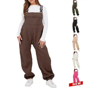UANEO Women's Sherpa Overall Jumpsuits Pants Fleece Lined Sleeveless Overalls with Adjustable Straps Roomgy Pocket Winter Ski Bib Pants FallFreshness Womenswear