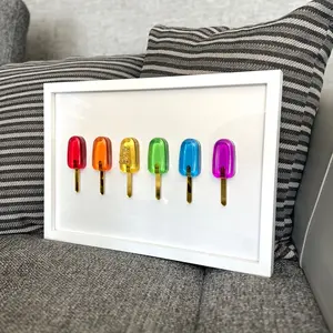 3D Painting Wall Decor Wall Hanging LGBT Popsicles Wall Art Resin Popsicle Pop Art Ice Cream LGBTQ+ Queer Non-binary Homosexual Bisexual Transgender Gay Lesbian Pride