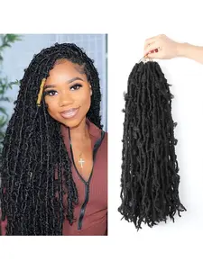 8 Packs 18 Inch Butterfly Locs Crochet Hair for Black Women Faux Locs Pre looped Pre-twisted Braids Synthetic Hairpieces