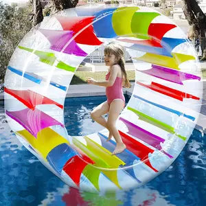 Giant 65"/47" Inflatable Wheel Roller, Colorful Water Rolling Float for Kids, Ideal for Summer Swimming Pool Parties, Lawn Rolling, Indoor Outdoor Fun Game Toys and Supplies