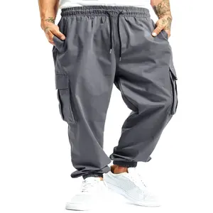 Kyn Apparel 2026 Men's New Spring And Fall Loose Multi-Pocket Drawstring Work Pants Outdoor Washed Vintage High Street Hip-Hop Casual Pants