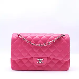 Pre-owned CHANEL lambskin Shoulder Bags Classic Double Flap Bag Quilted Jumbo Twins B22206