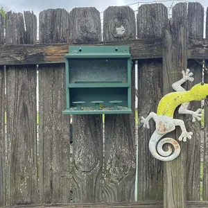 Wildpark Squirrel Feeder for Hanging Outside Tree,Mini Chipmunk Outdoors Squirrel Picnic Bench Feeders Table,Funny Metal House Boxes,Stronger Than Wooden Structure