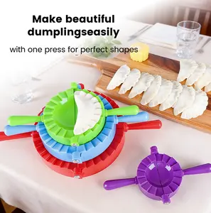 Anjuke Magic Dumpling Maker Kit, Set of 4 - Mold Ravioli, Empanadas, Momos, Gyozas, Pot Stickers, Jamaican Beef Patties, Pierogi and Calzones - Wonton Dough Press and Pasta Making Tools
