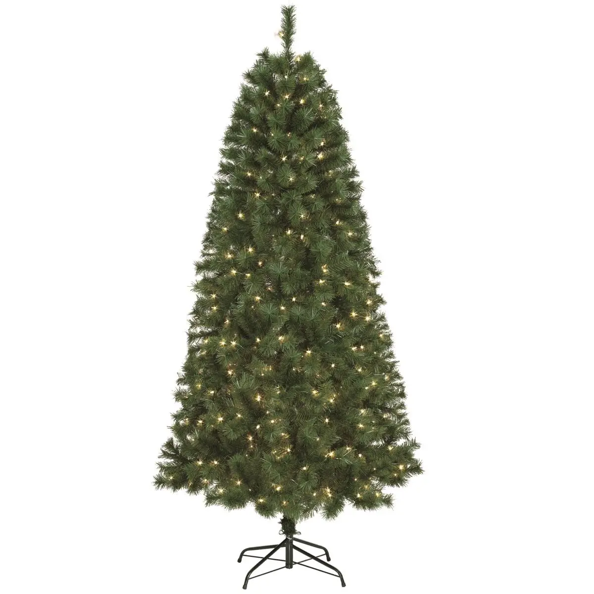 Jeco CH-CT78 7 ft. Traditional Country Rustic Pre-Lit Lighted Christmas Tree with Stand, Metal Base, Festive Specialty Decor, Indoor Display, Customizable Ornaments, Holiday Essential Single Unit, Pre-Lit Lights, Holidays