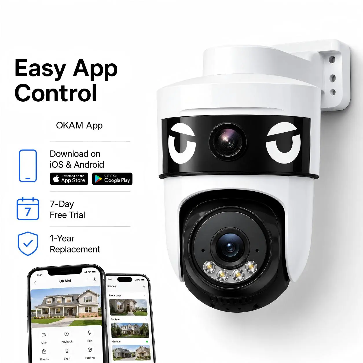 See Everything with Dual Lens WiFi Camera | 355° Panoramic View Home Security System