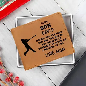 Baseball Player Personalized Graphic Leather Wallet
