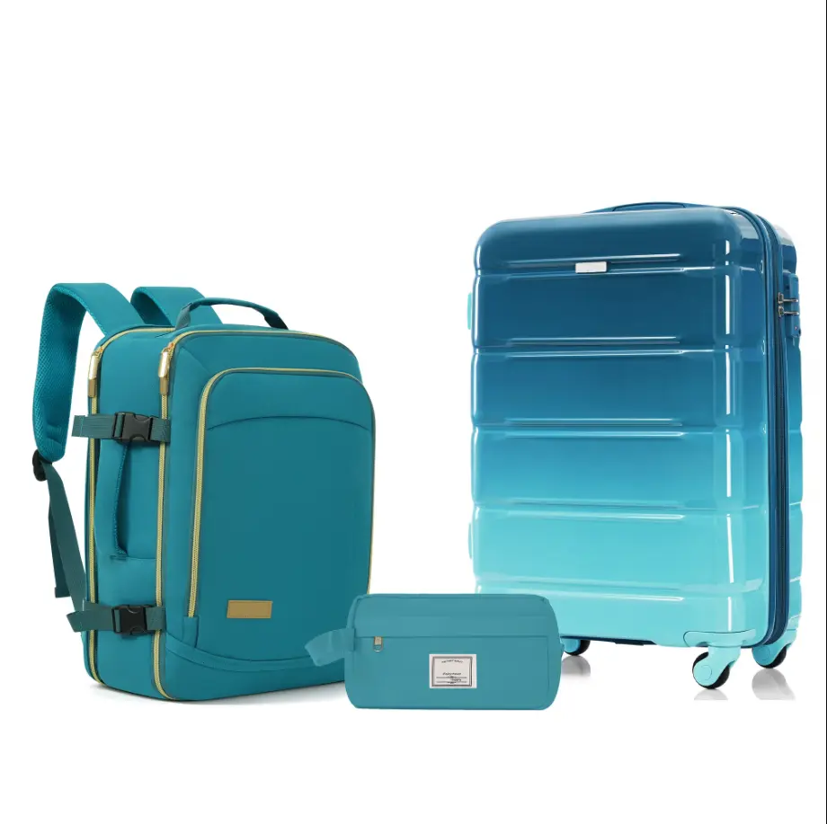 Euroco Luggage Sets 3 Piece, 20 Inch Carry On Luggage with TSA Lock & Spinner Wheels, ABS+PC Hardshell Lightweight Suitcase Set with Travel Bag for Men Women,Airline Approved